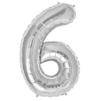 Rakam Balon Gümüş 6
